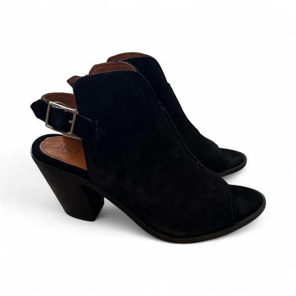 FRYE NIB Courtney Sling  Black Women's Heeled Sandal Boots Size 10 - Picture 1 of 7